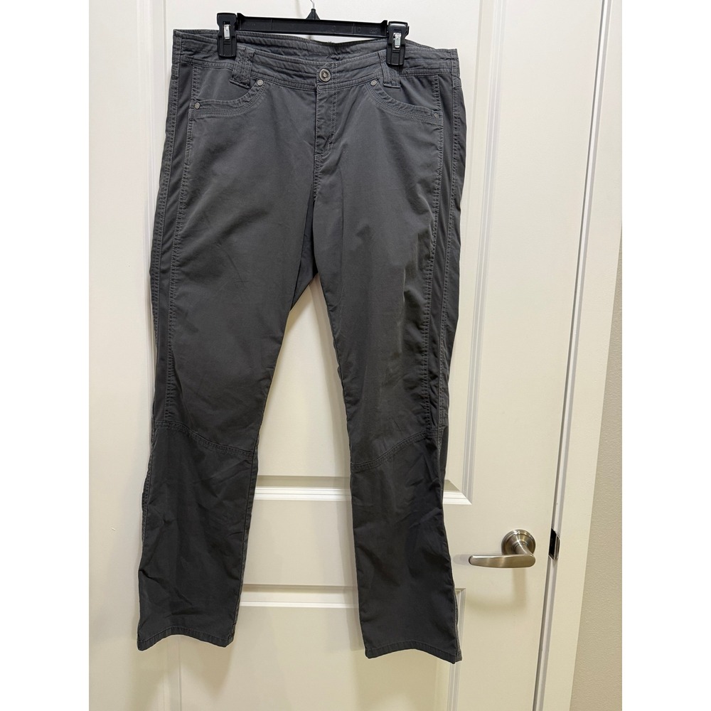 Kuhl Womens Gray Hiking Pants Articulated Knee Straight Leg Size 14 Reg